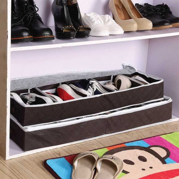 ortable Folding Under Bed Shoes Organizer